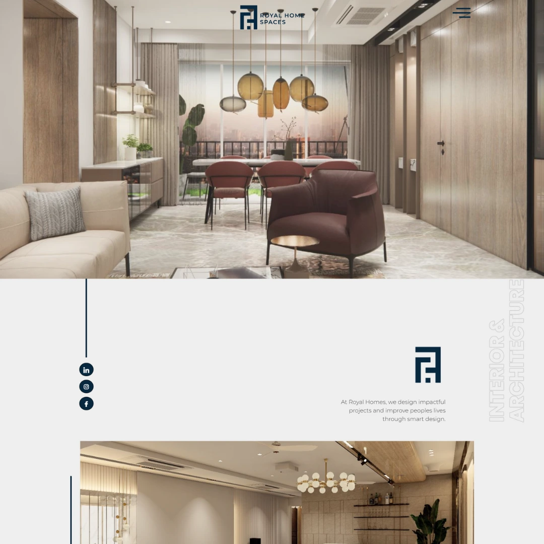 Royal Home Spaces Website Development | Interior Design