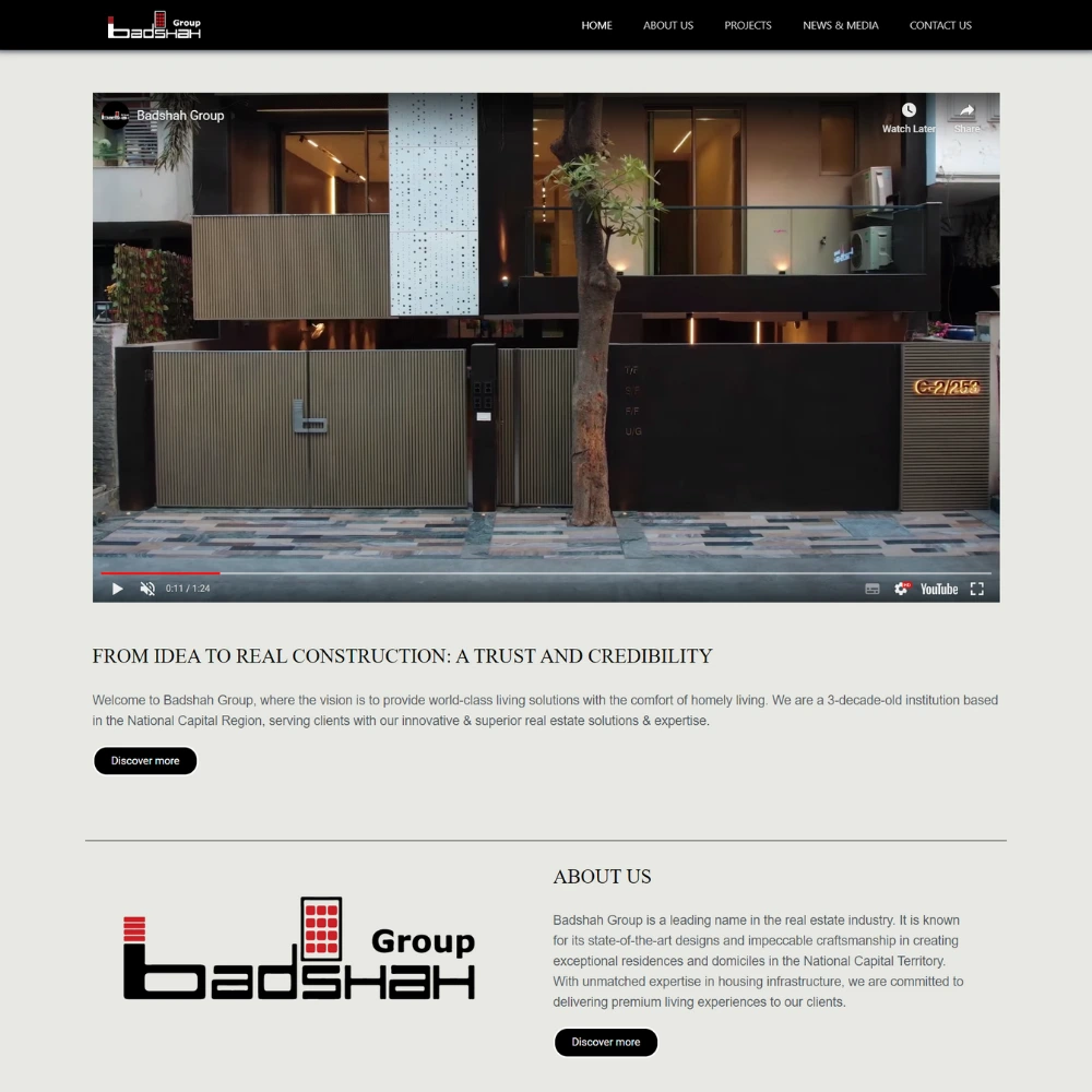 Website Development For Badshah Groups | Real Estate