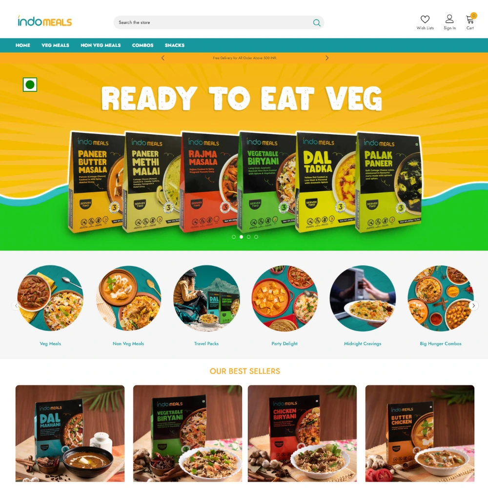 Website Development for Indomeals | FMCG Brand