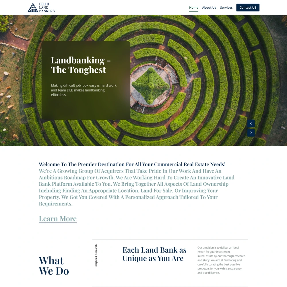 Website Development for Delhi Land Bankers | Land Aggregator