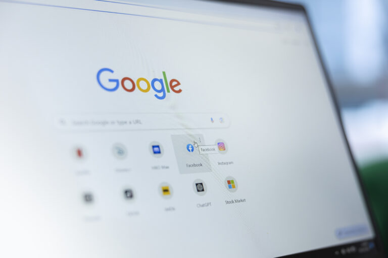 Bucharest, Romania - July 30th 2024 - Young man clicks on Facebook page bookmark Google AI search updates